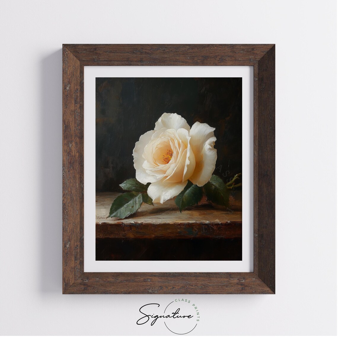 Single White Rose Vintage Botanical Art Print - Image 4