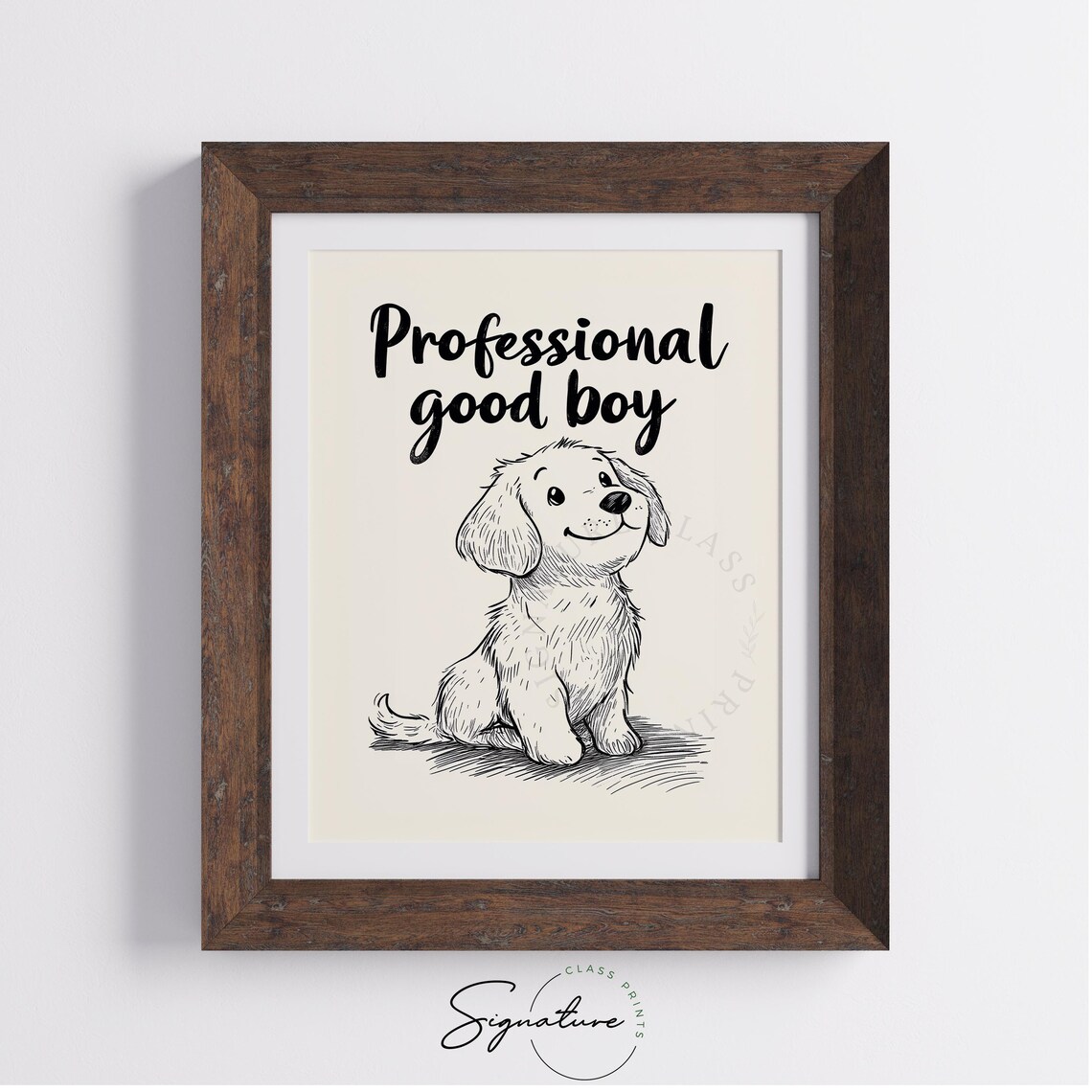 Sweet Professional Good Boy Puppy Dog Sketch Vintage Dog Poster - Image 4