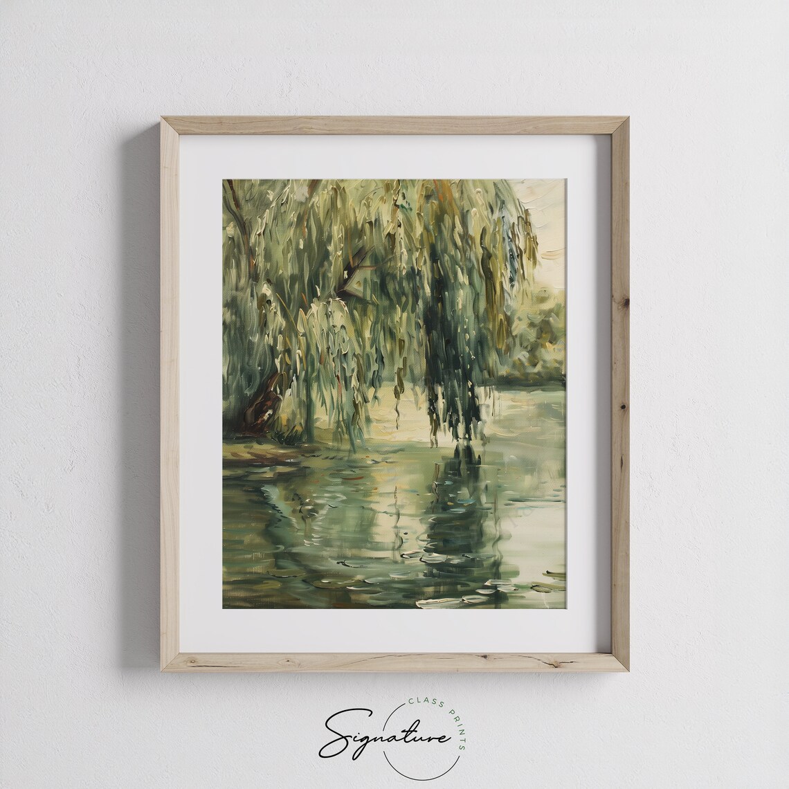 Tranquil Willow Pond Rustic Wall Art Print - Image 3