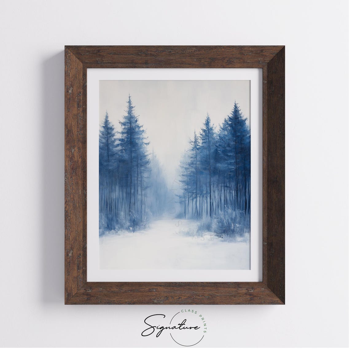 Snow Covered Pine Forest from Above Winter Aerial Landscape Poster - Image 3