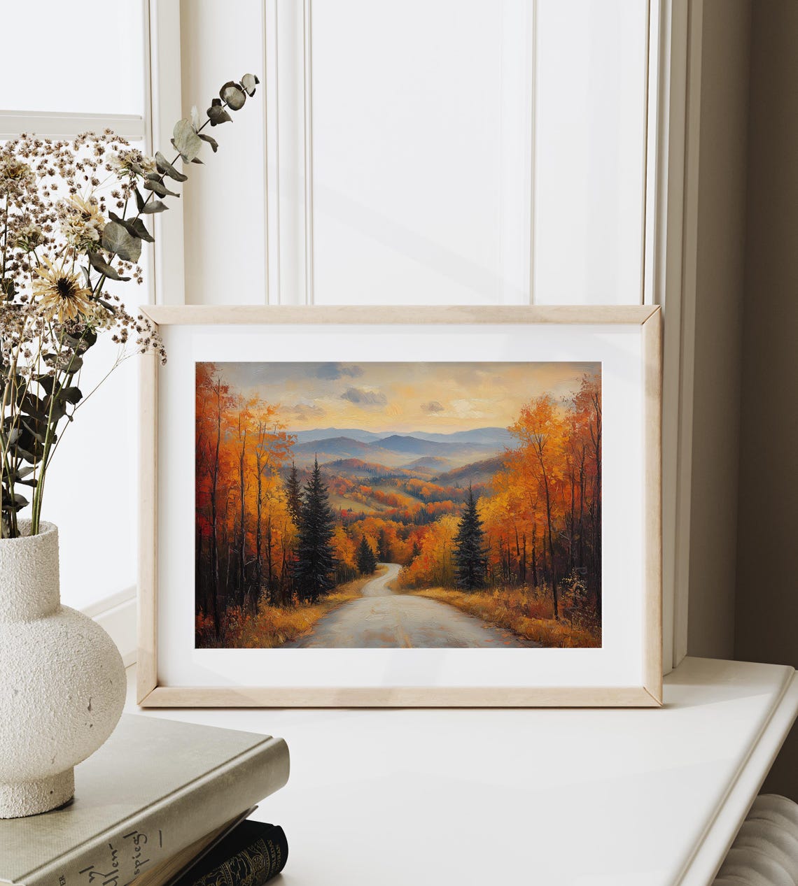 Autumn Country Road Forest Sunset Mountains Evening Glow Poster - Image 6
