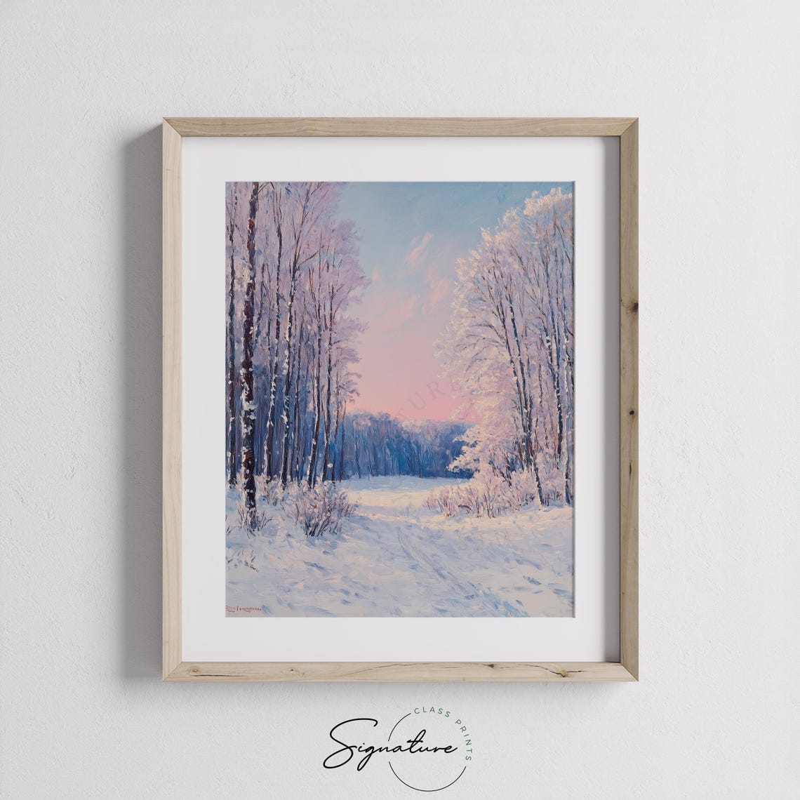 Snowy Forest Clearing At Dawn Pastel Winter Landscape Poster - Image 3