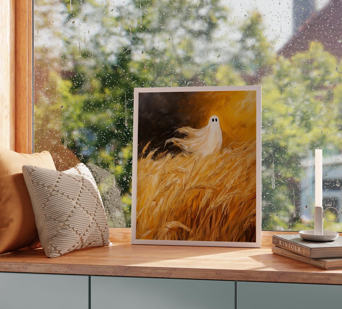 Ghost Golden Wheat Field Dramatic Amber Harvest Storm Sky Poster - Image 2