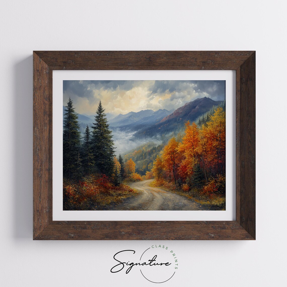 Moody Autumn Mountain Path Vintage Fall Landscape - Image 5
