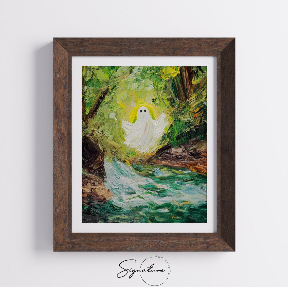 White Ghost Forest Stream Turquoise Water Green Woods Poster - Image 4