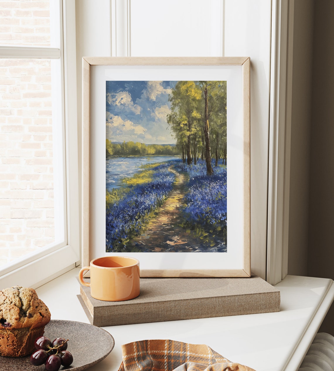 Bluebell Woodland Path Along Riverbank Spring Wildflowers Poster - Image 6