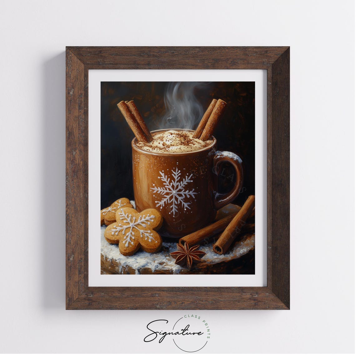 Steaming Hot Cocoa With Cinnamon And Gingerbread Cookies Poster - Image 4