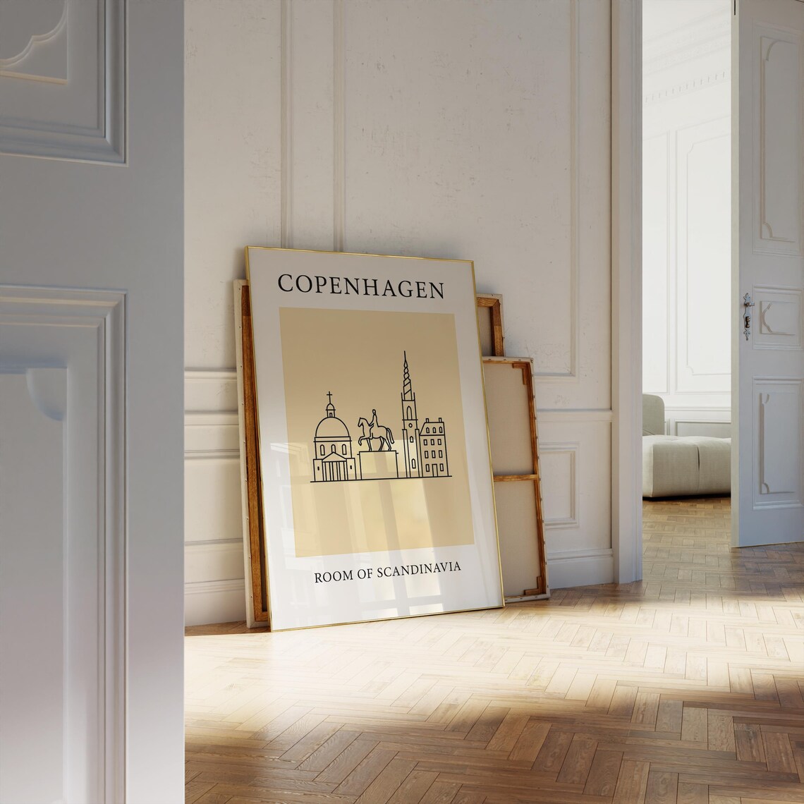 Copenhagen Minimalist Retro City Art Print - Image 4