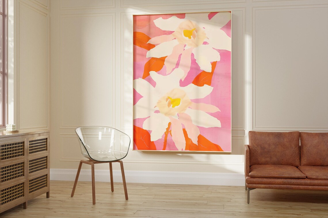 Botanical Flower Art, Minimalist Scandinavian Poster - Image 2