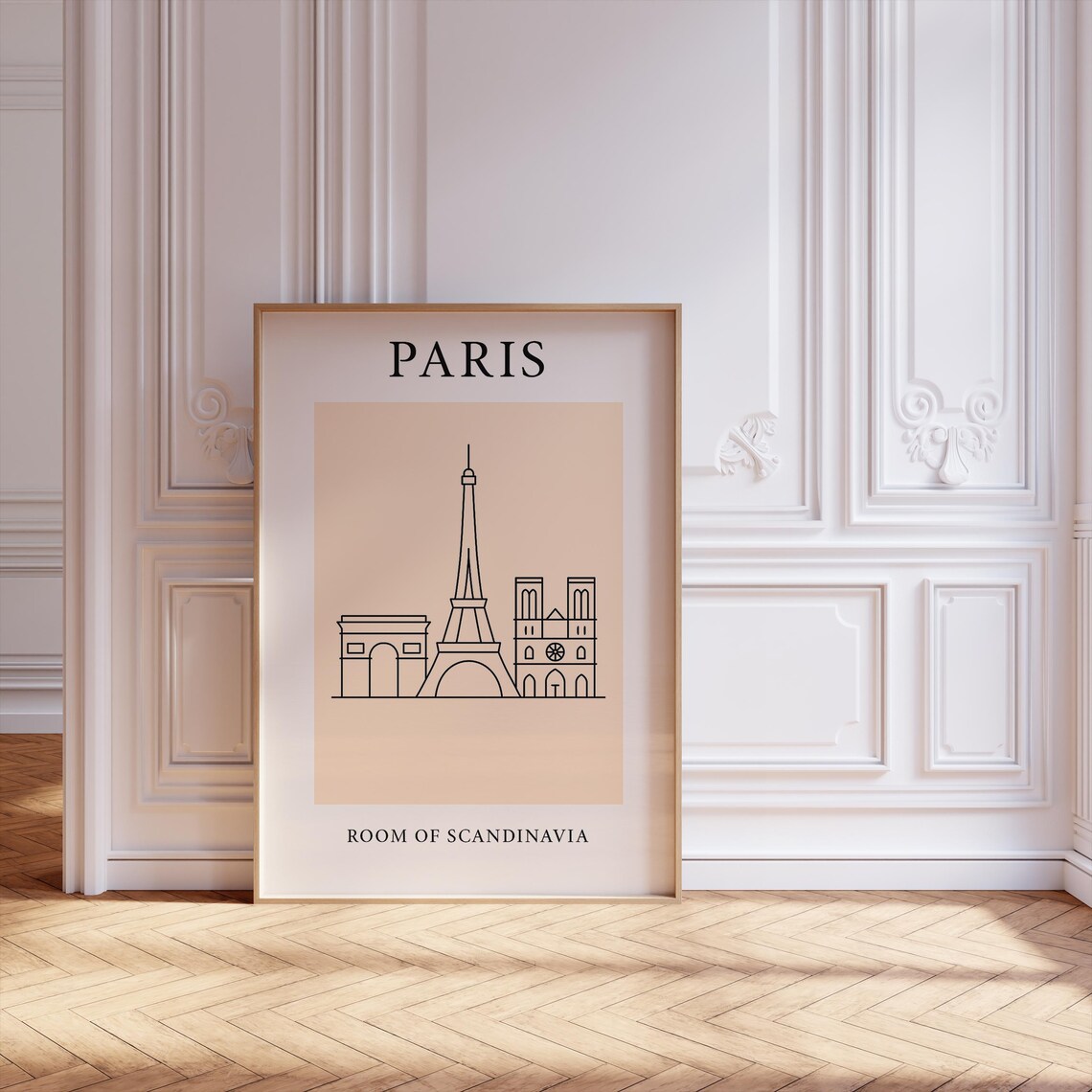 Paris Minimalist Travel Poster, Scandinavian Decor
