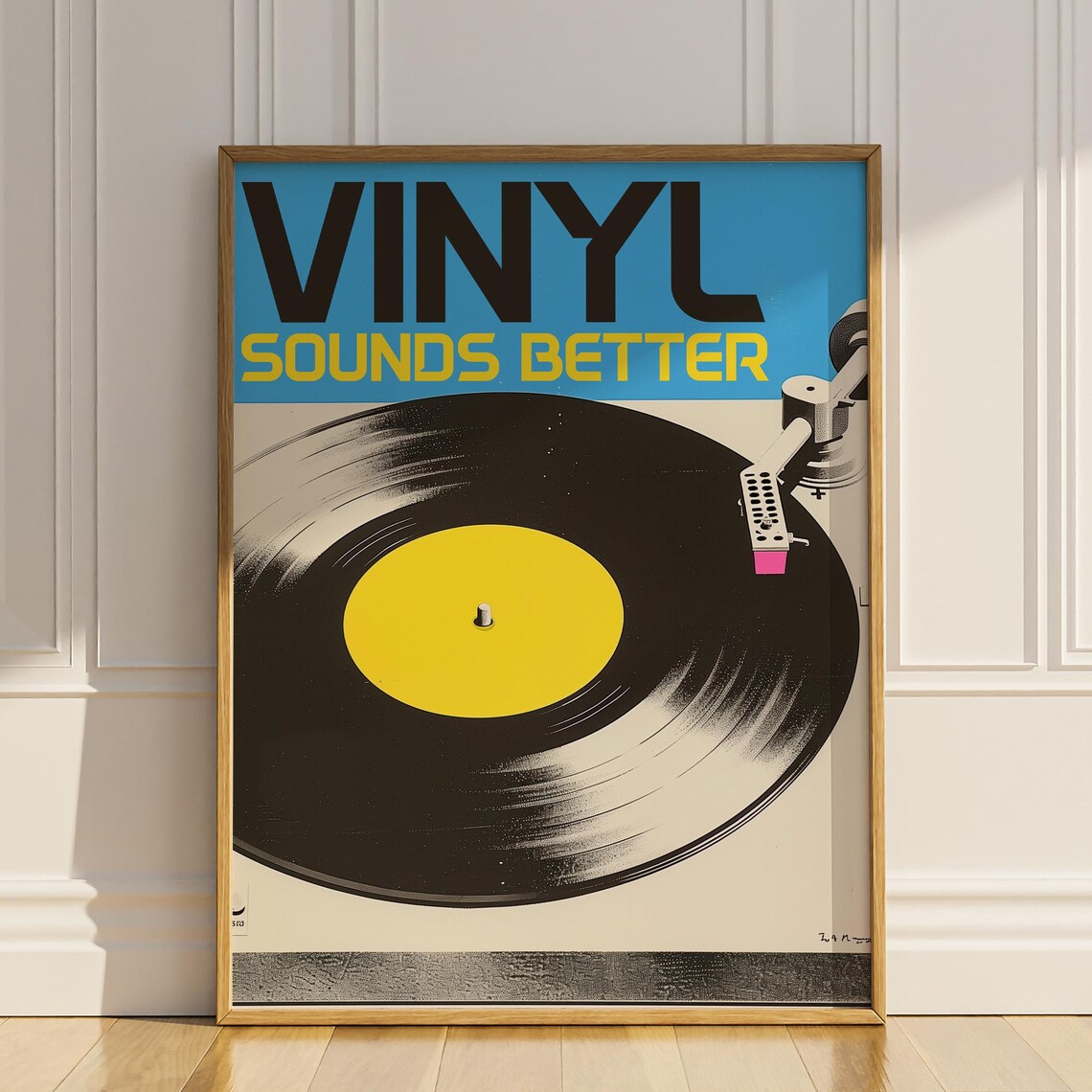 Vinyl Sounds Better Retro Turntable Pop Art Music Room Poster