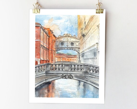Bridge Of Sighs Venice Italy Travel Poster