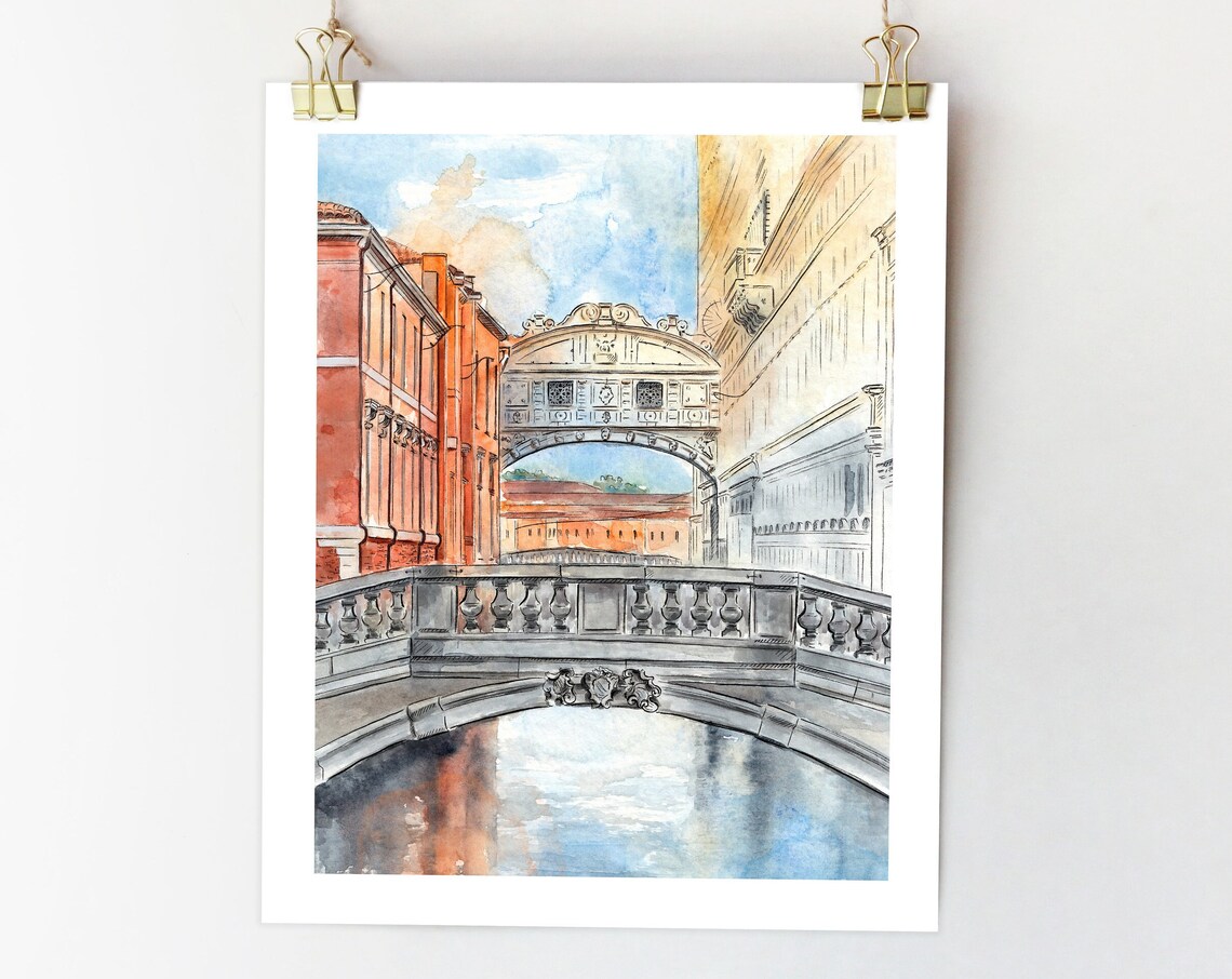 Bridge Of Sighs Venice Italy Travel Poster