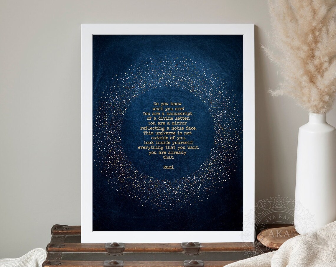 Rumi Poetry Art Print, Divine Universe Star Quote - Image 5