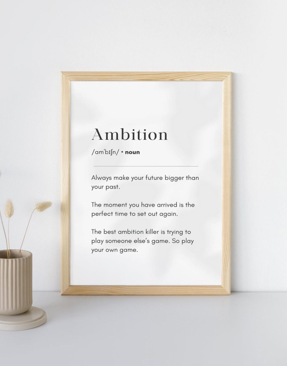 Ambition Definition Dictionary Style Motivational Future Goals Poster - Image 3