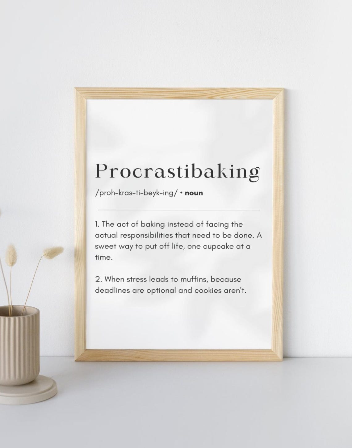 Procrastibaking Definition Dictionary Style Funny Baking Humor Poster - Image 2