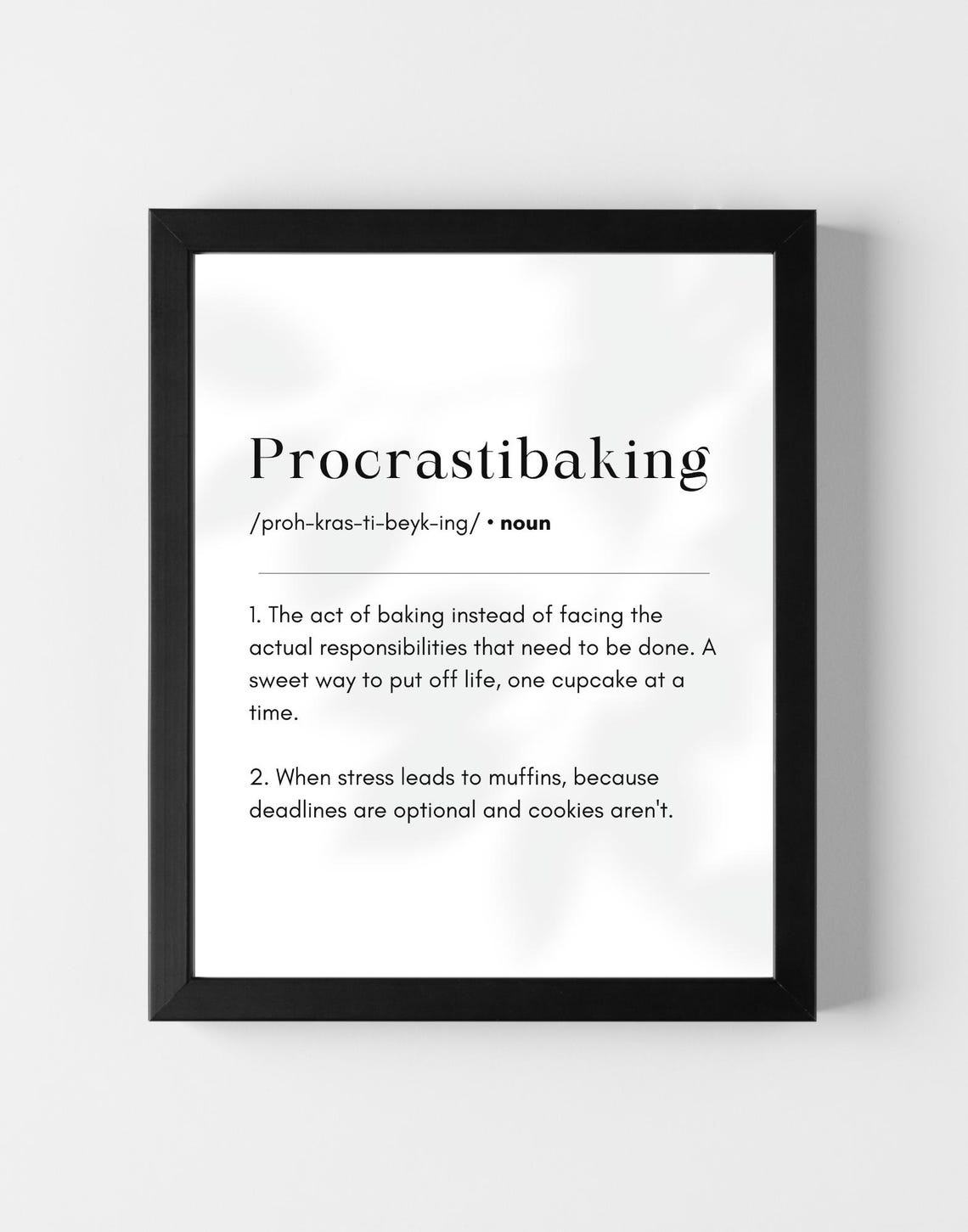 Procrastibaking Definition Dictionary Style Funny Baking Humor Poster