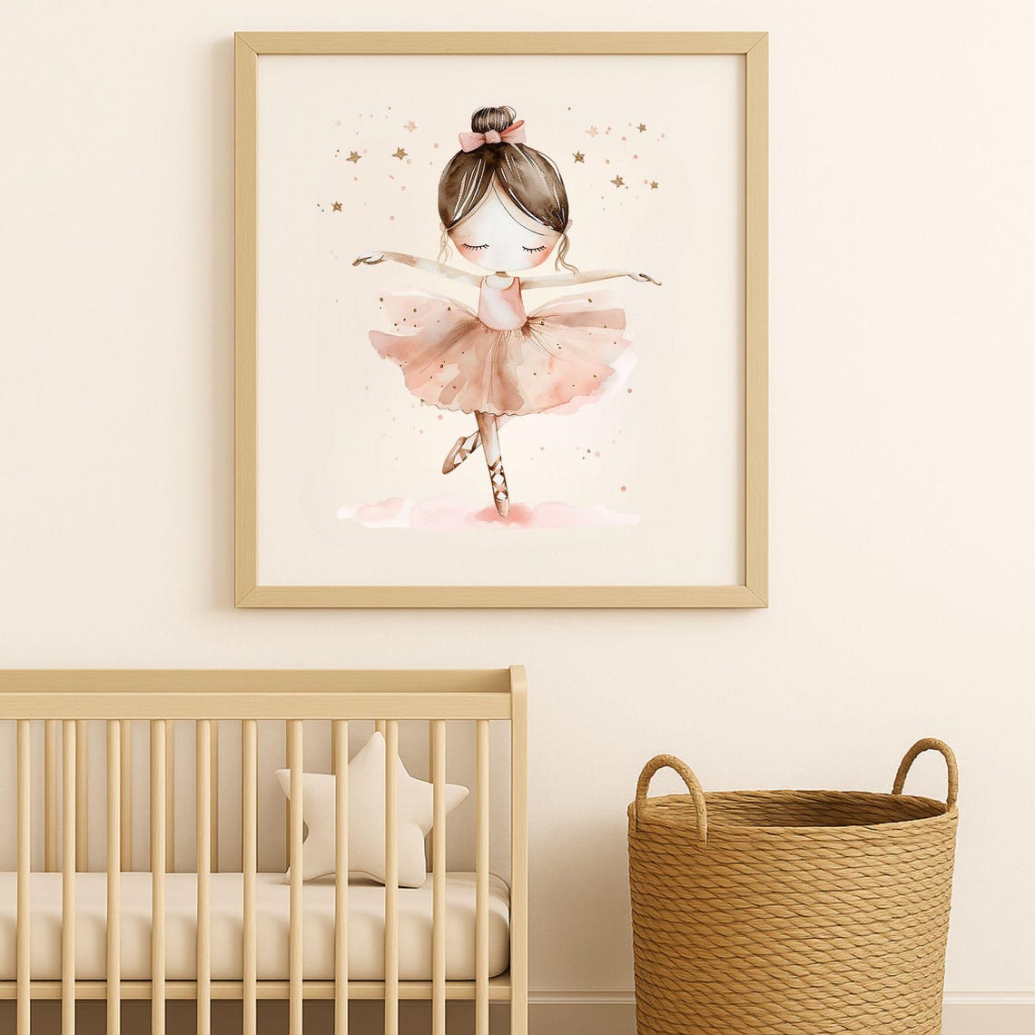 Ballerina Poster Nursery Pink Girl Wall Art Dancing Ballet Picture For Baby Room Girls Scandinavian Decoration