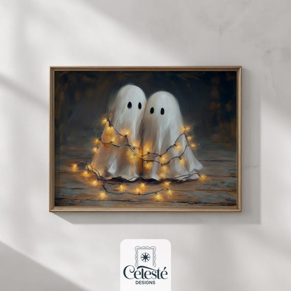 Cozy Halloween Print Whimsical Fall Wall Art