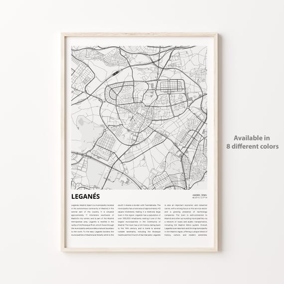Legans Map Print Travel Wall Decor Art Madrid Housewarming Gift