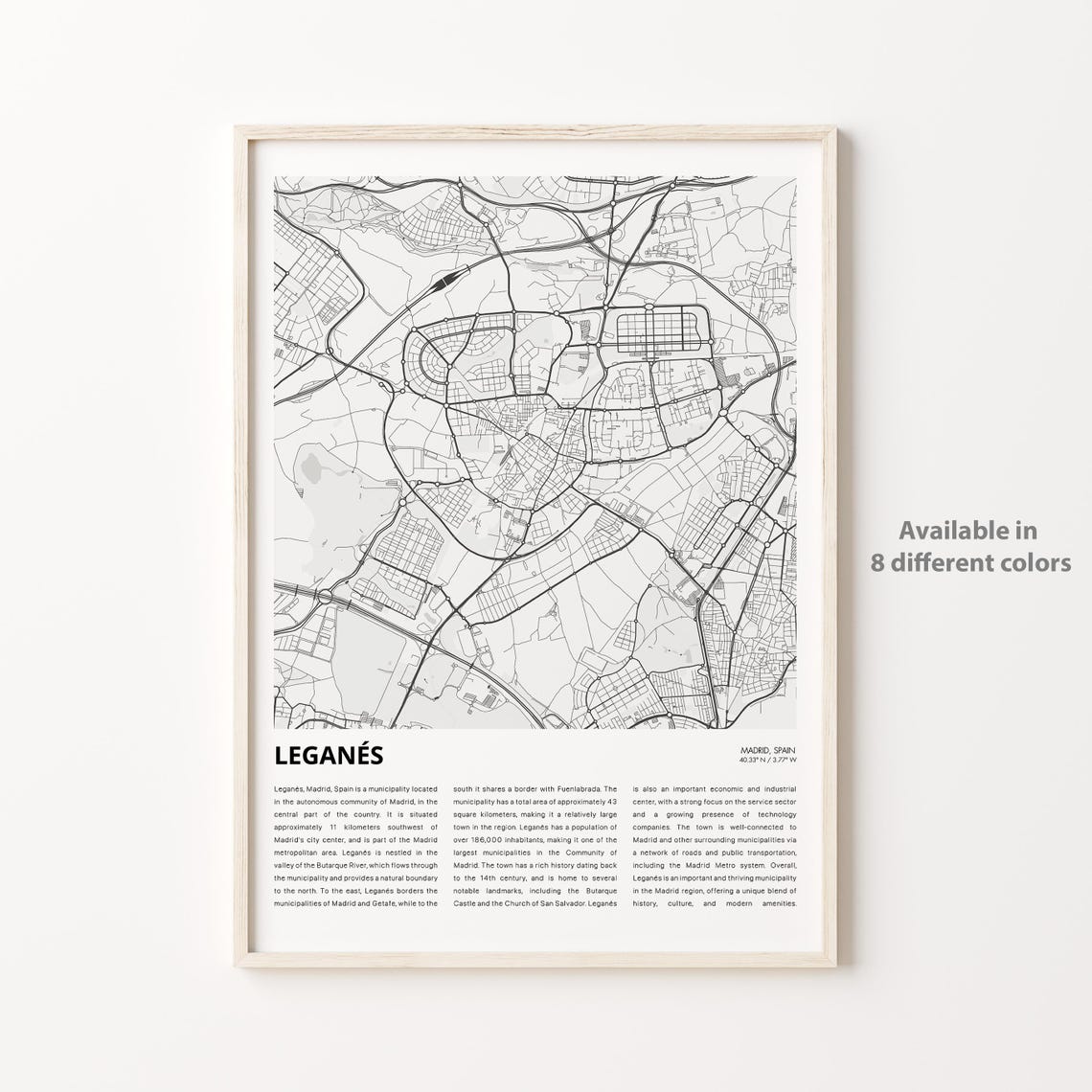 Legans Map Print Travel Wall Decor Art Madrid Housewarming Gift