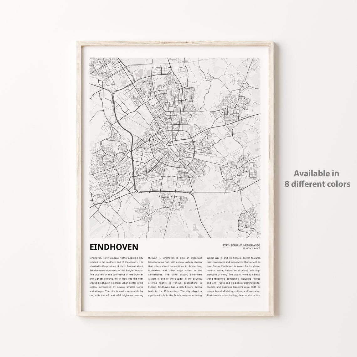 Eindhoven Netherlands City Map Minimal Modern Street Art Poster