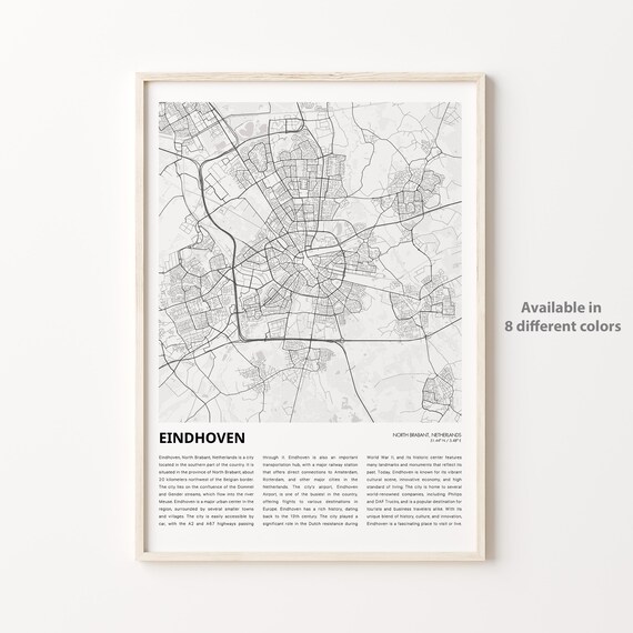 Eindhoven Netherlands City Map Minimal Modern Street Art Poster