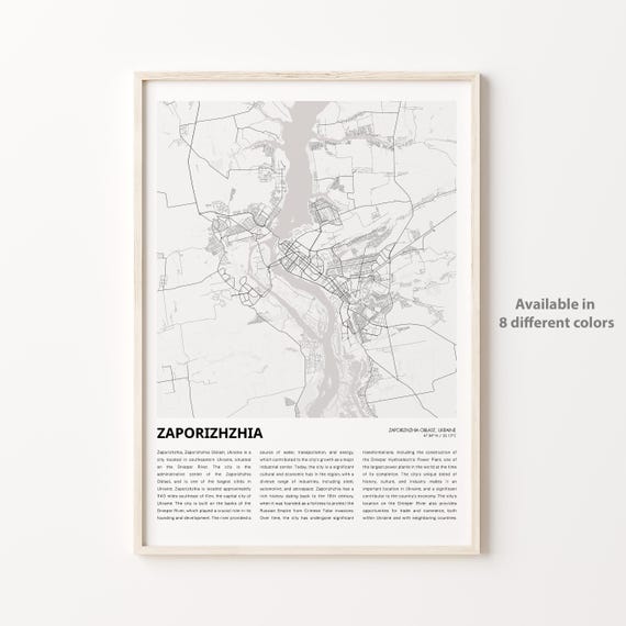 Zaporizhzhia Ukraine Minimalist City Map Travel Wall Decor Poster