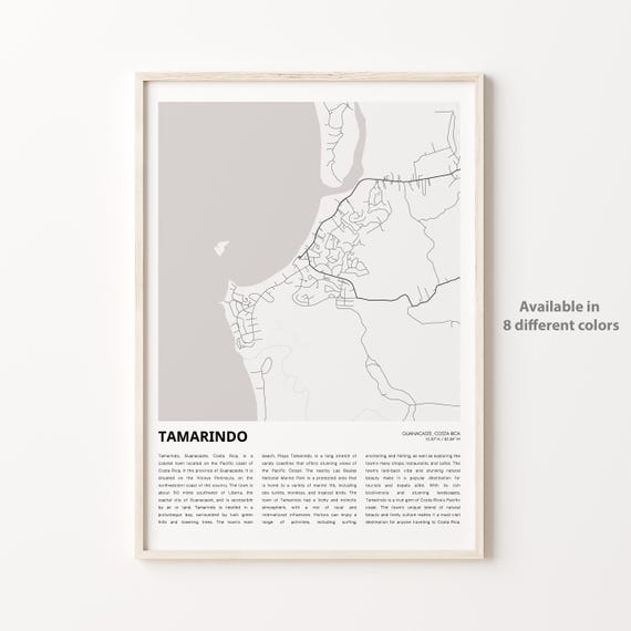 Tamarindo Costa Rica Minimalist City Map Street Art Travel Poster