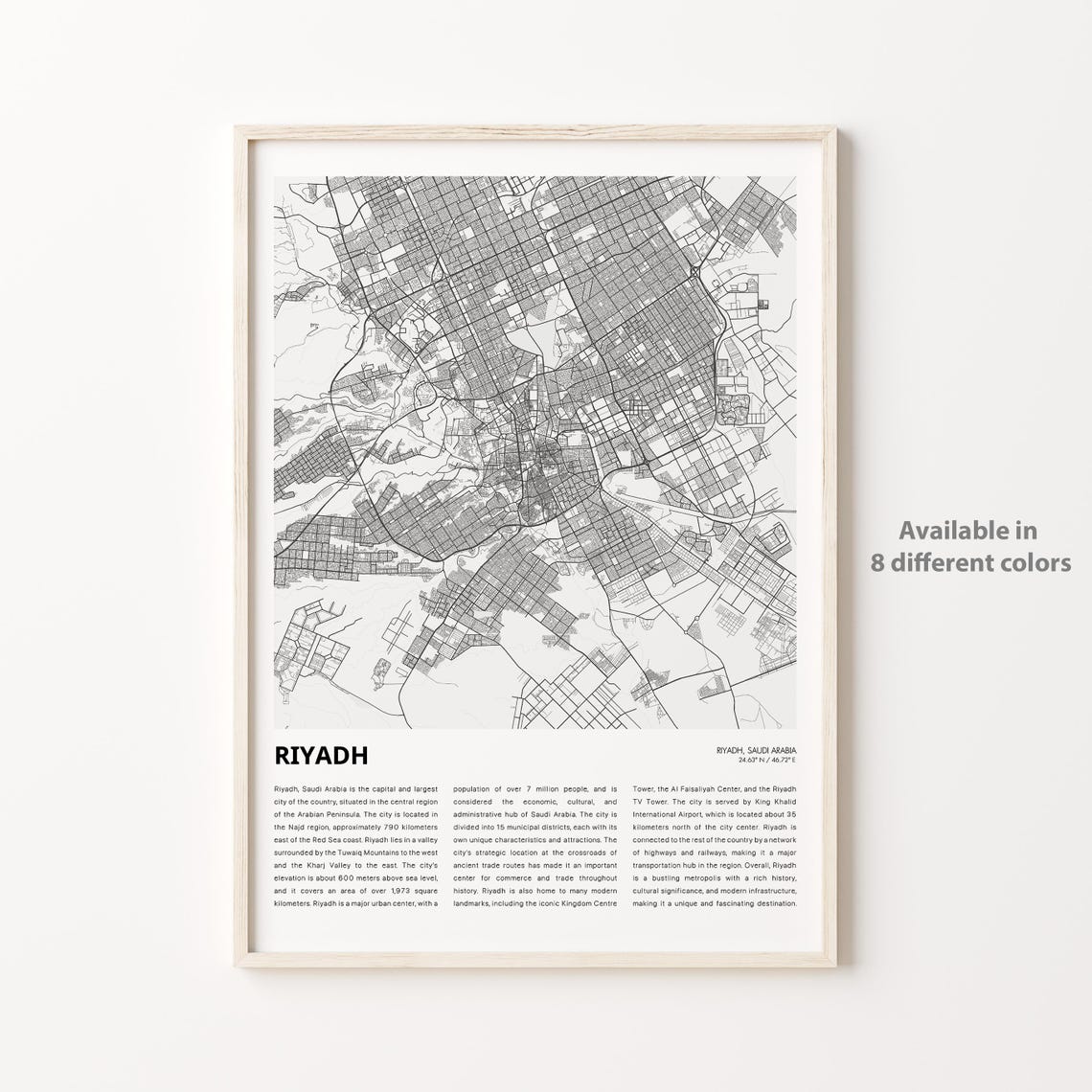 Riyadh Saudi Arabia City Map Minimalist Modern Poster Artwork