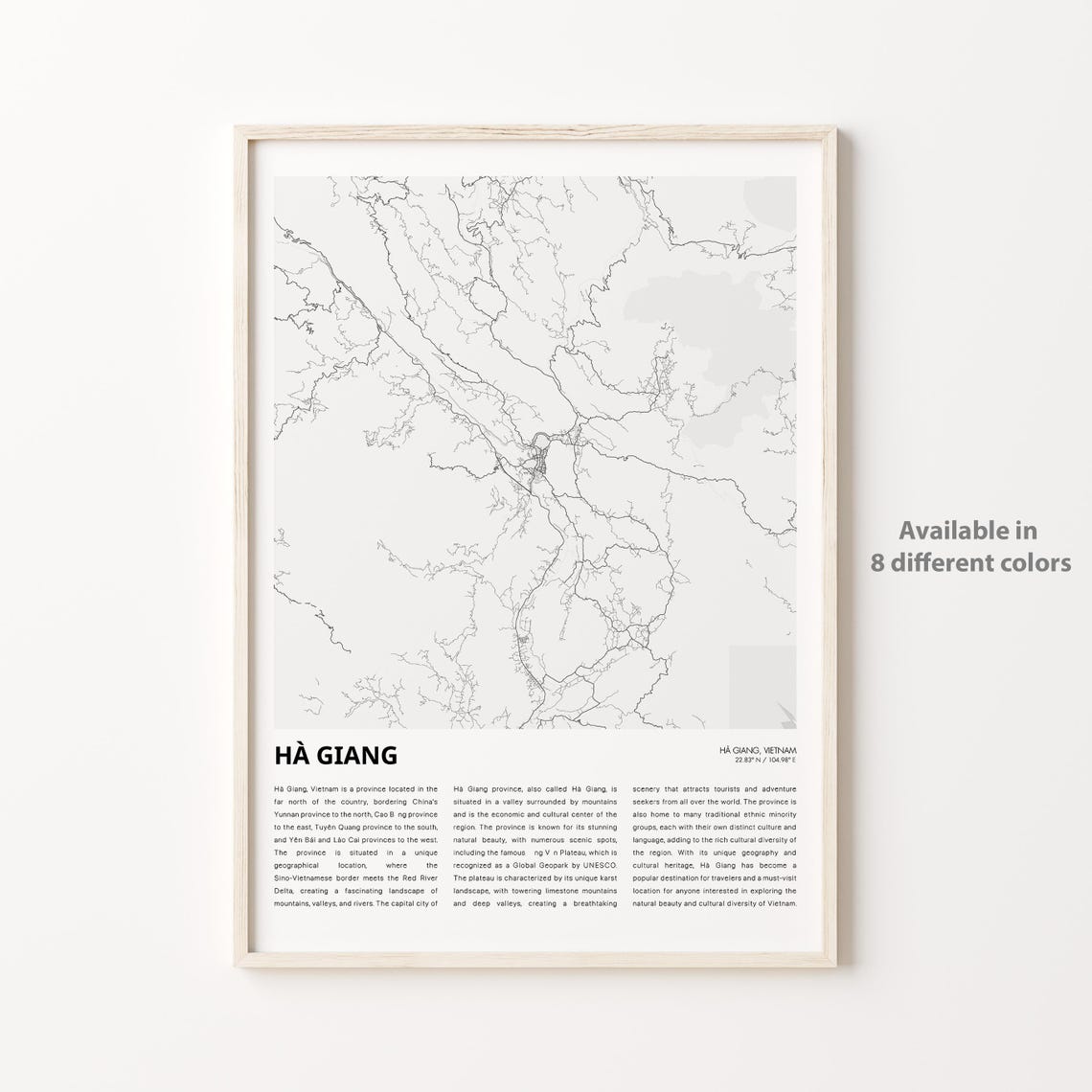 H Giang Map Print Travel Wall Decor Art Housewarming Gift
