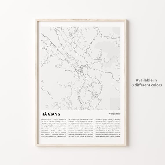 H Giang Map Print Travel Wall Decor Art Housewarming Gift