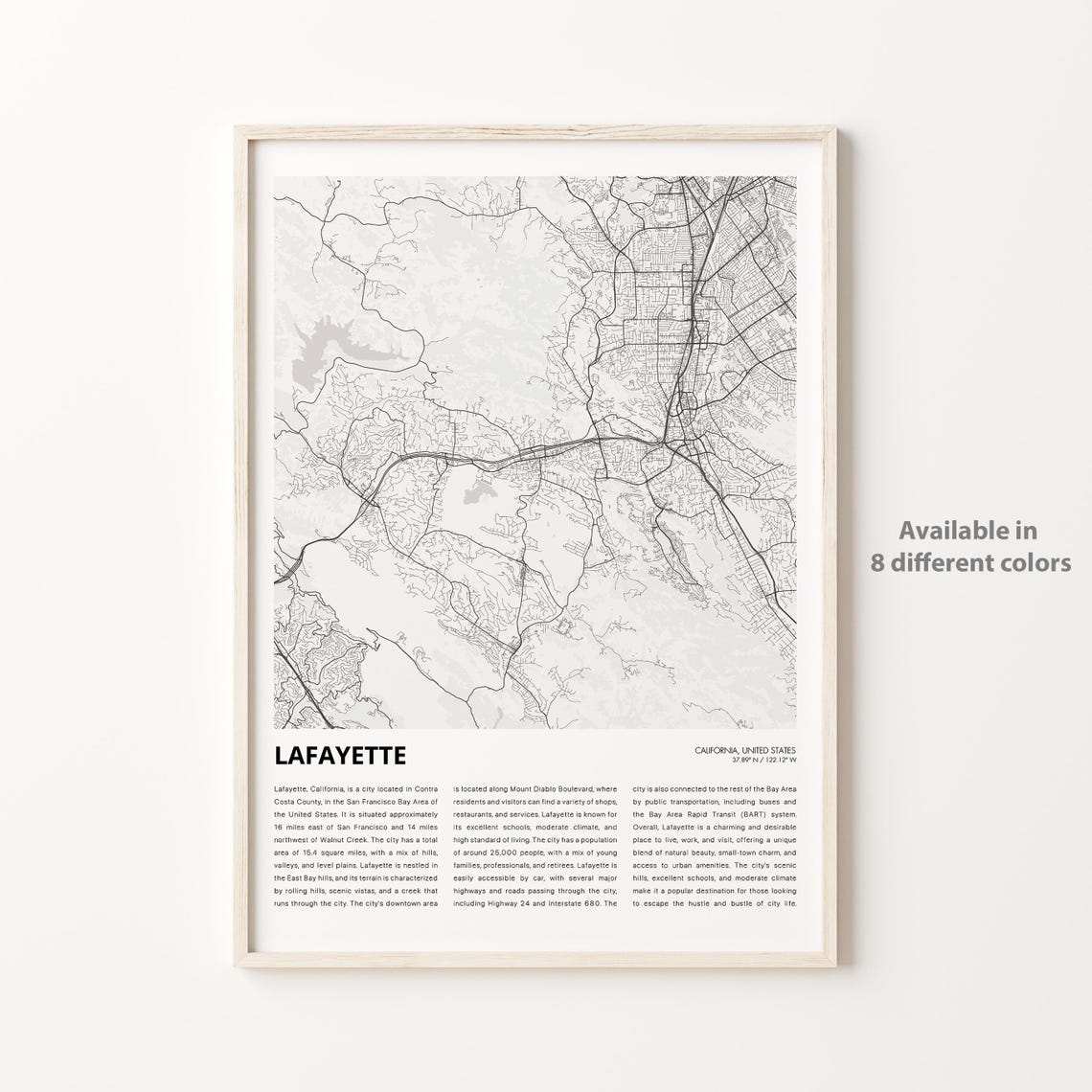Lafayette Map Print Travel Wall Decor Art Housewarming Gift