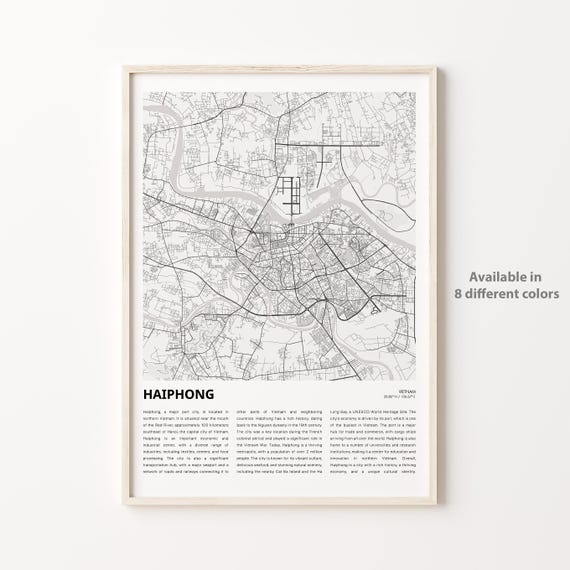 Haiphong Map Print Travel Wall Decor Art Housewarming Gift