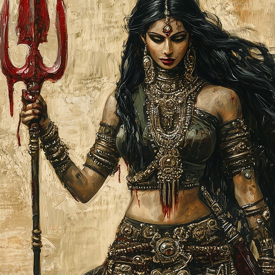 Durga Fantasy Art Print, Gothic Dark Art - Image 7