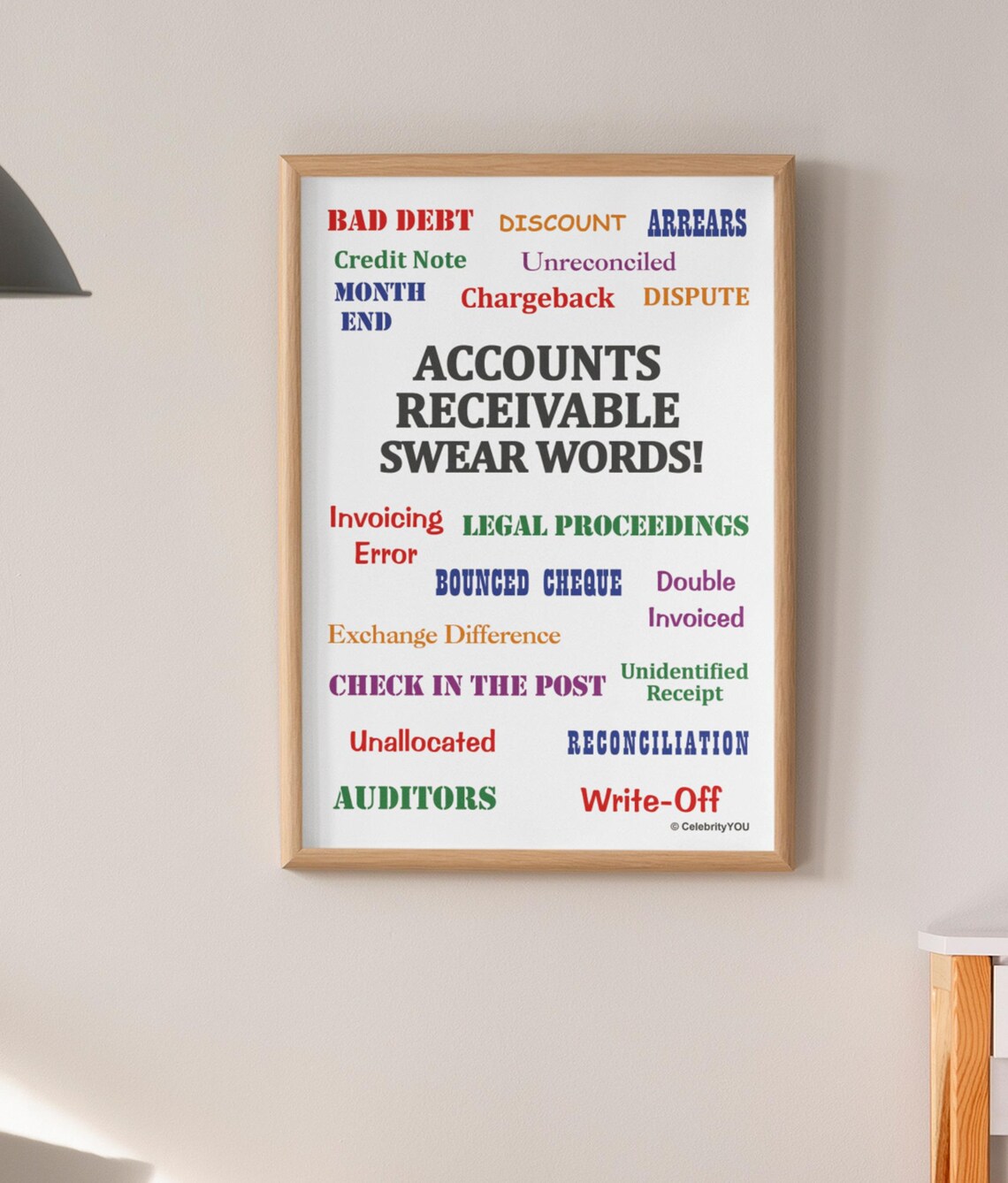 Accounts Receivable Swear Words Colorful Finance Office Poster - Image 3
