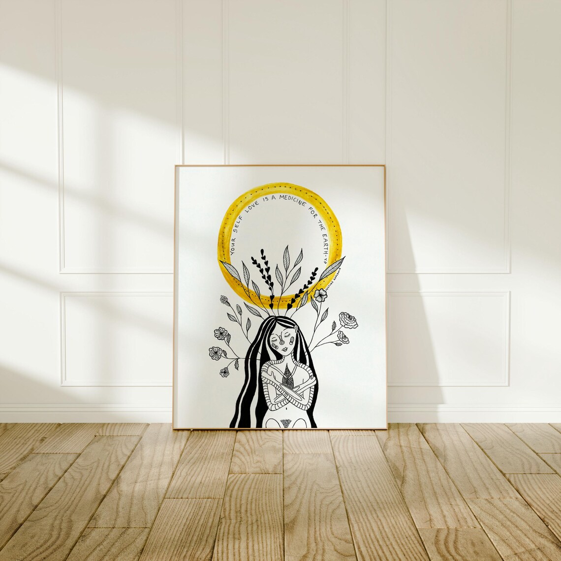 Medicine Self Love Floral Woman Mental Health Affirmation Poster - Image 3