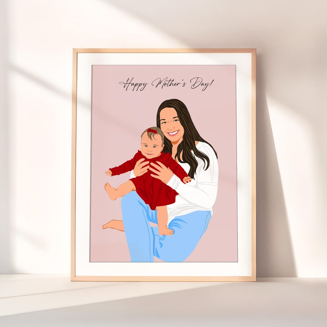 Nana And Noah Custom Grandma Portrait Grandmother Baby Gift Poster - Image 4