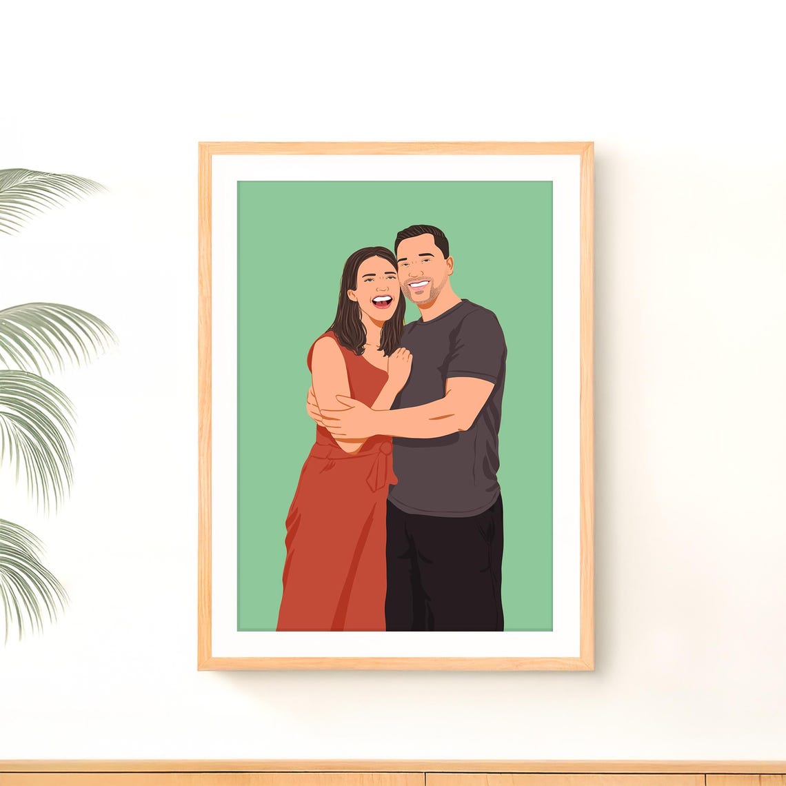 Custom Cowboy Couple Portrait Illustration Western Dance Gift Poster - Image 4
