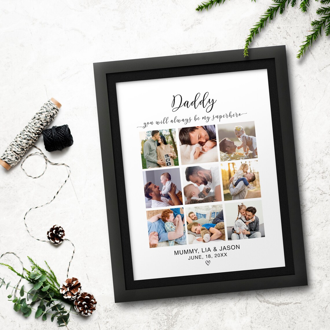 Editable Dad Photo Collage, Father’s Day Gift - Image 5