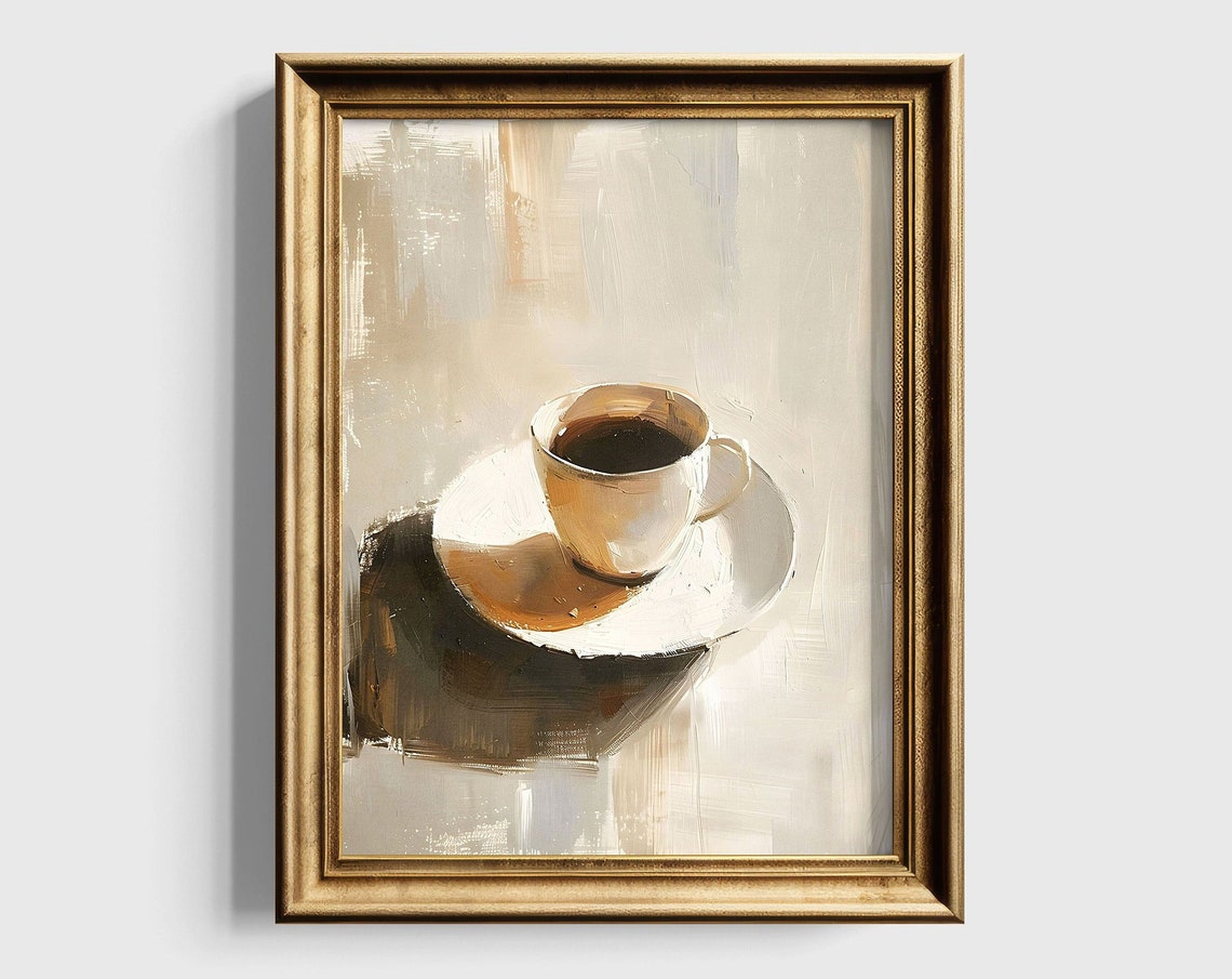 Coffee Art Moody Kitchen Wall Art Coffee Lover Gift Coffee Bar Decor Housewarming Art Print Minimalist Art