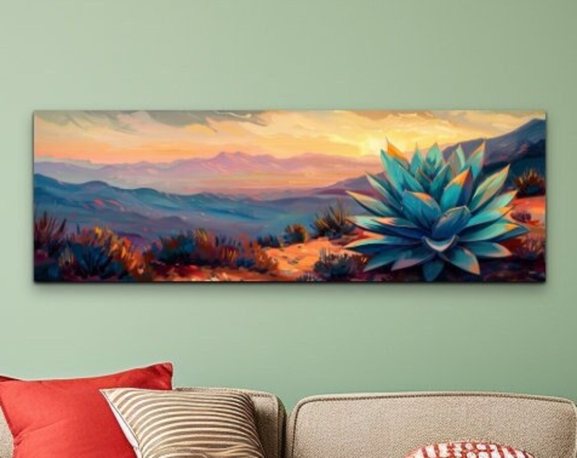 Agave Cactus Wall Art Print, Southwest Style Decor
