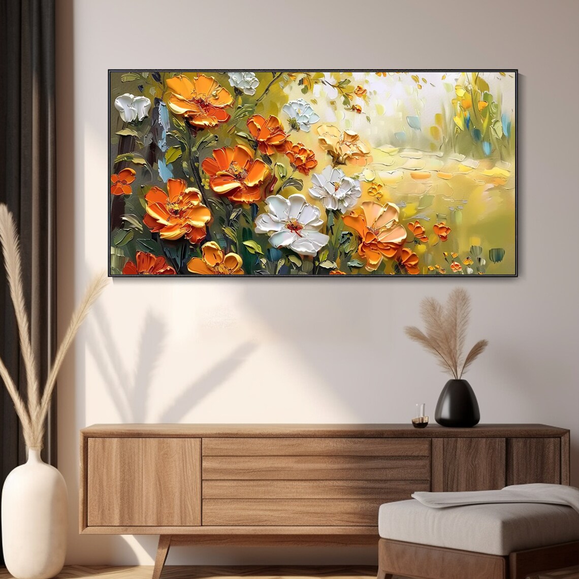 Spring Flowers Oil Painting, Modern Floral Art Print - Image 3
