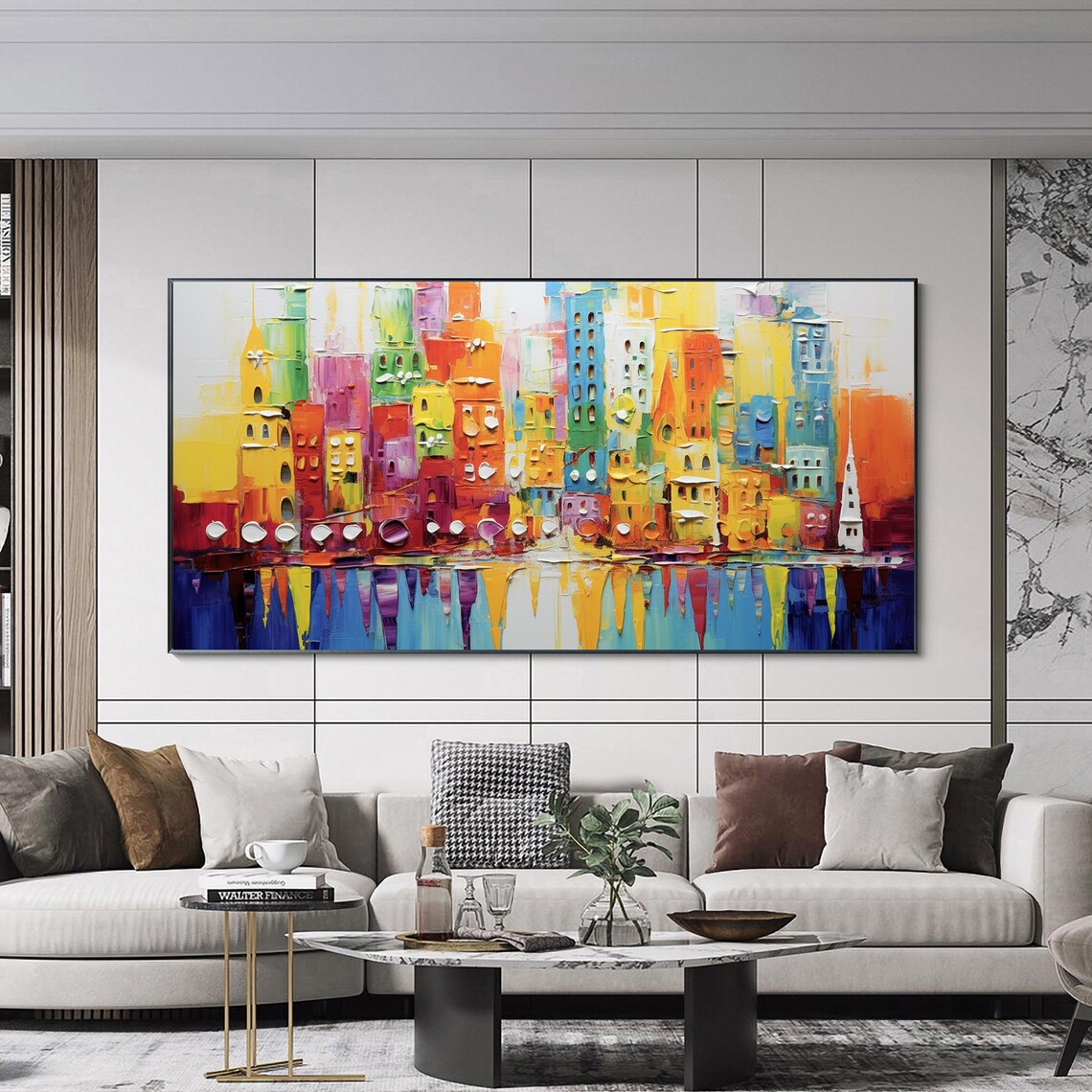 Vibrant City Abstract Poster, Modern Urban Architecture Decor - Image 2