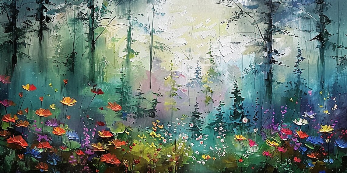 Personalized Blue Green Forest Landscape Art Print - Image 3