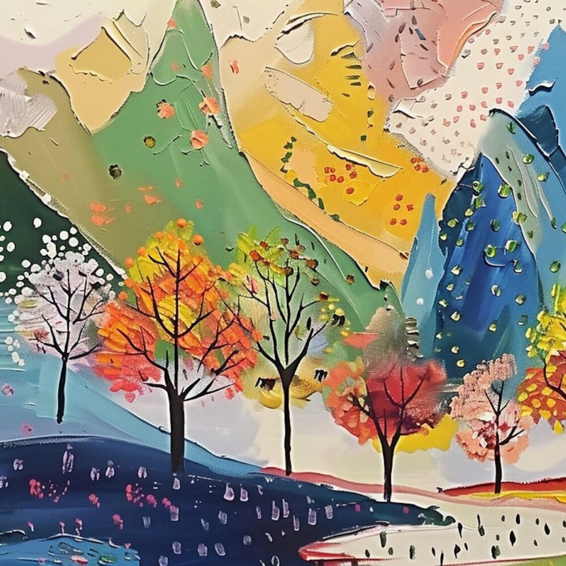 Abstract Nature Landscape, Oil Painting Art Print - Image 4