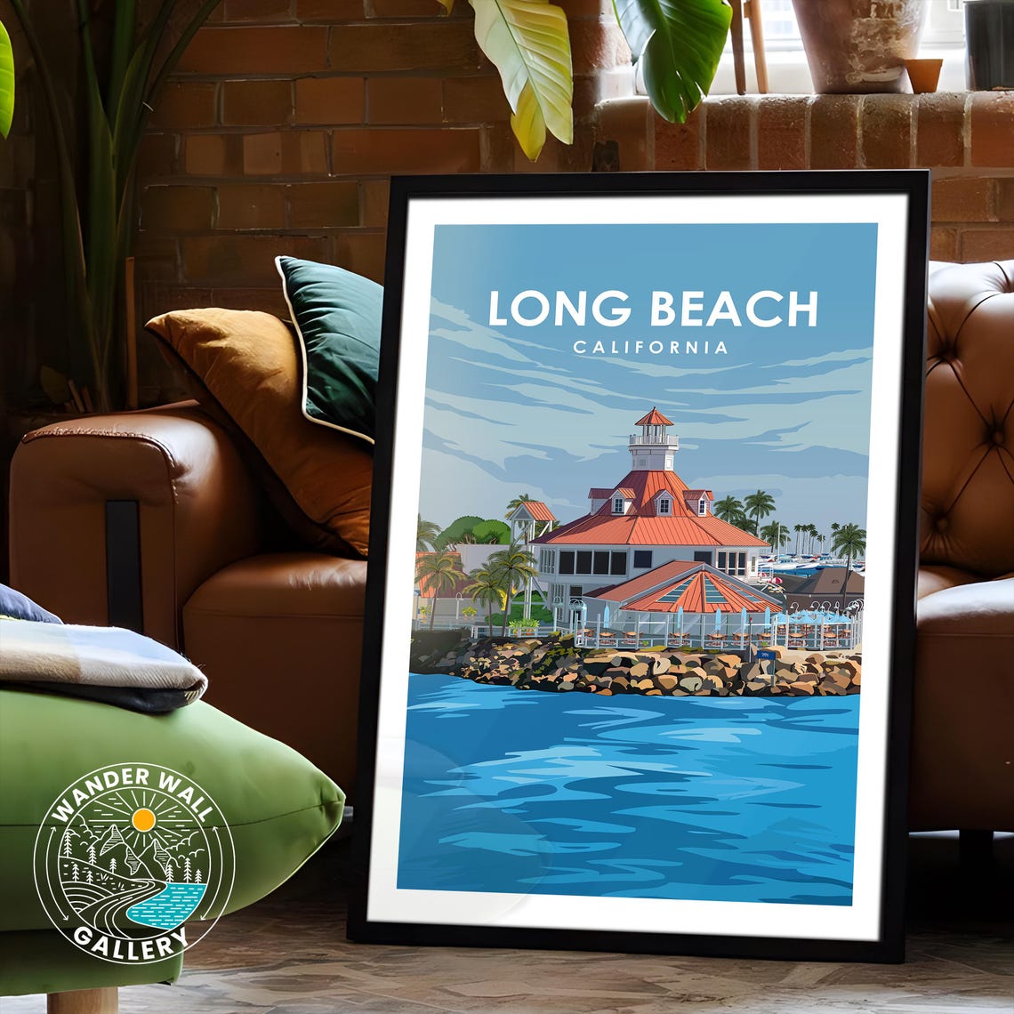 Long Beach California Waterfront Seaside Retro Travel Poster - Image 6