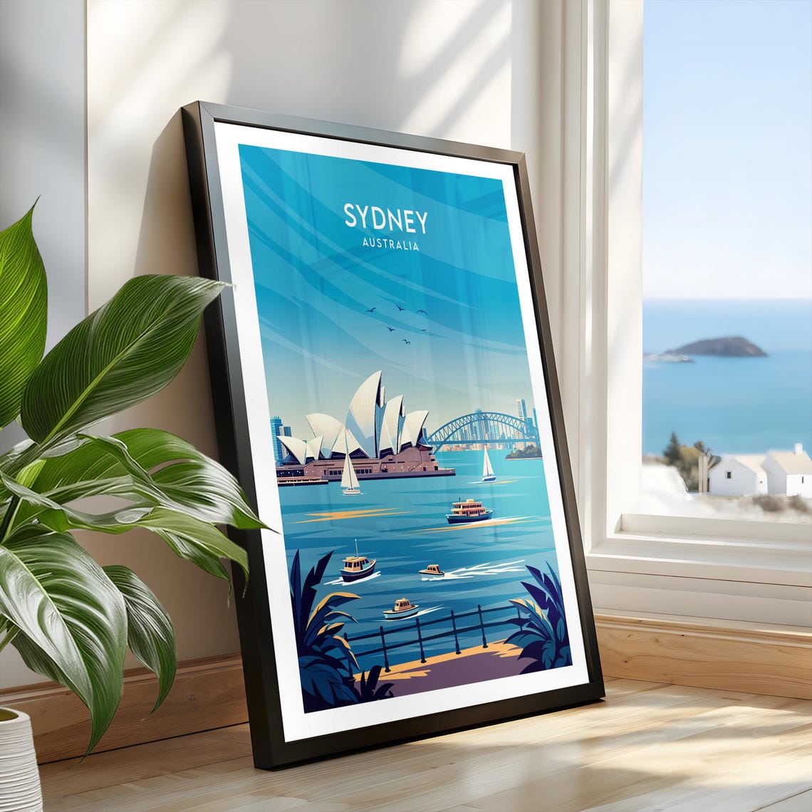 Sydney Australia Opera House Harbour Bridge Ferry Boats Poster - Image 2