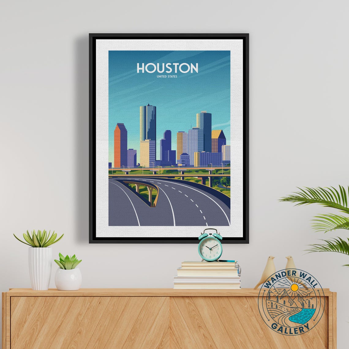 Houston Texas Downtown Highway Overpass Skyline Travel Poster - Image 5