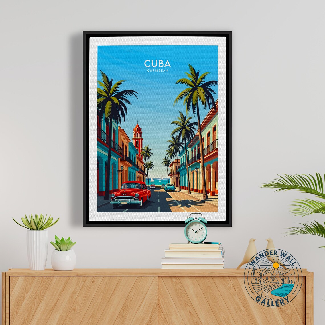 Cuba Caribbean Colonial Street Scene Classic Cars Harbor Poster - Image 5
